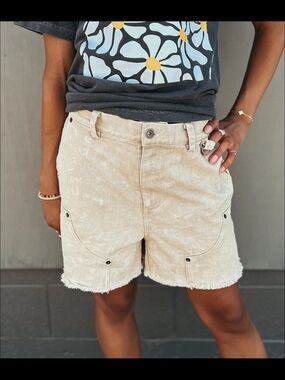 Very J Beige Soft, Lightweight, Utility Shorts